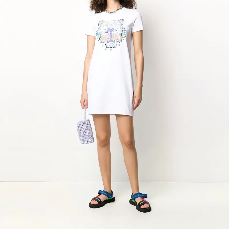 KENZO Short Sleeved Dresses Women's White-1