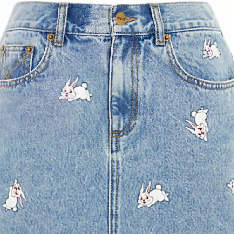 COACH Coach X White Rabbit FW22 FW22 Denim Short Skirts Women's Denim Blue-2