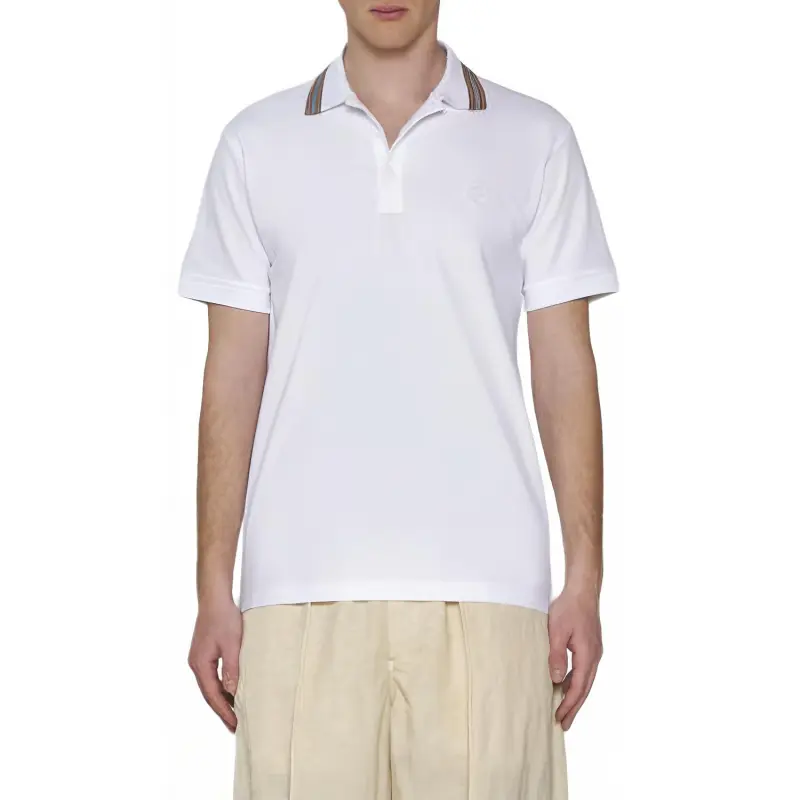 Burberry Logo Embroidered Short Sleeved Polo Shirt-1