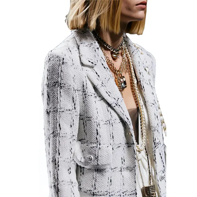 CHANEL Business Suit Coat Women's White-4