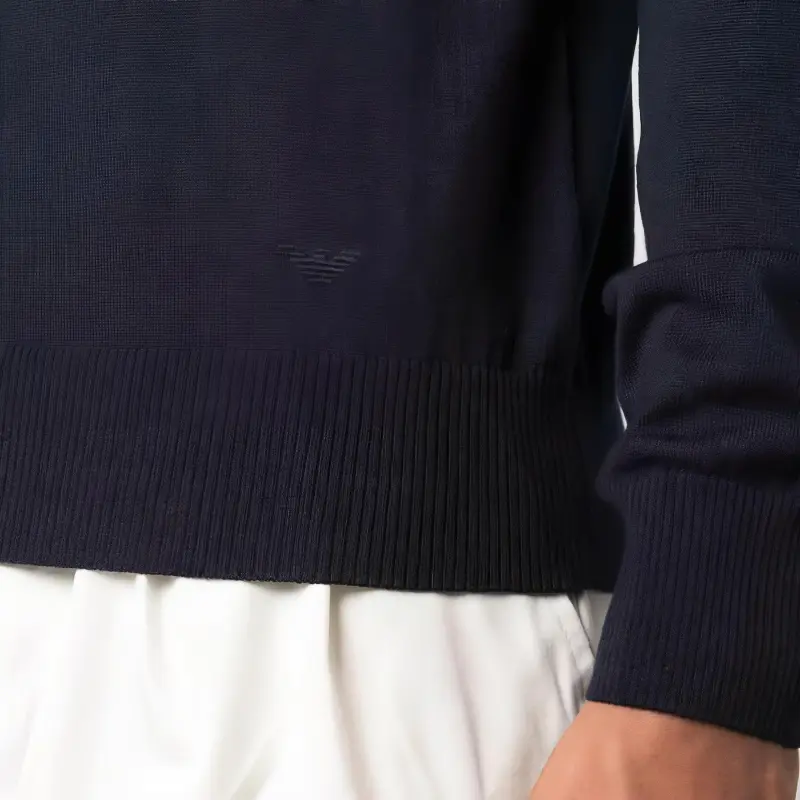 EMPORIO ARMANI Logo Embroidered Crewneck Jumper-4