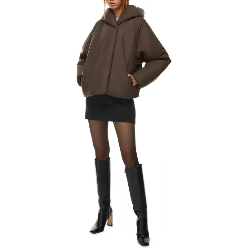 ARITZIA Babaton Dome Puffer Down Jacket Women's Coffee Bean/Coffee Bean-1