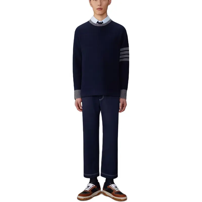 THOM BROWNE Mid Rise Straight Leg Tailored Trousers-2
