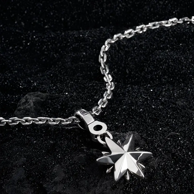 ROCK&RIDE 925 Silver Inlaid With Black Spinel Charm/Pendant Unisex-5