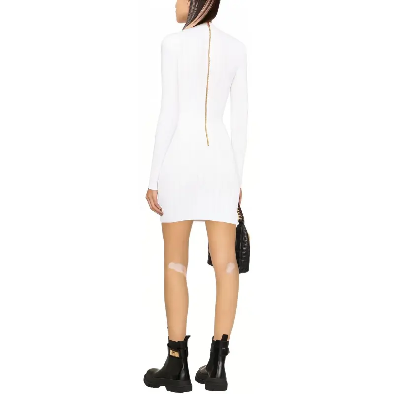 BALMAIN Button Embellished Fine Knit Dress-3
