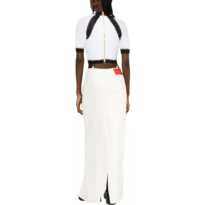 BALMAIN Button embellished Tweed Crop Top-2
