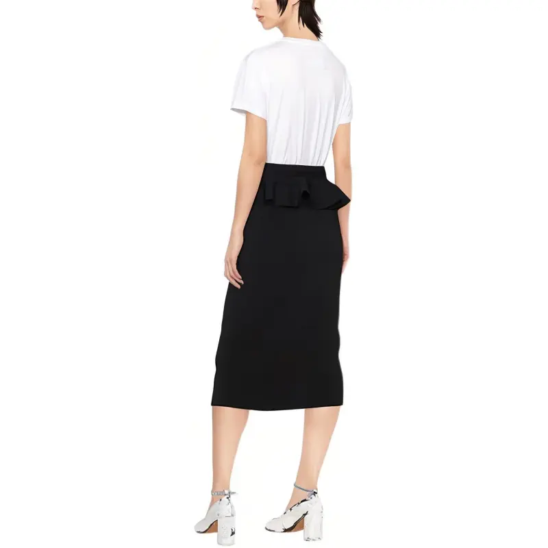 Alexander McQueen Ruffle Detailed Slit Midi Skirt-2