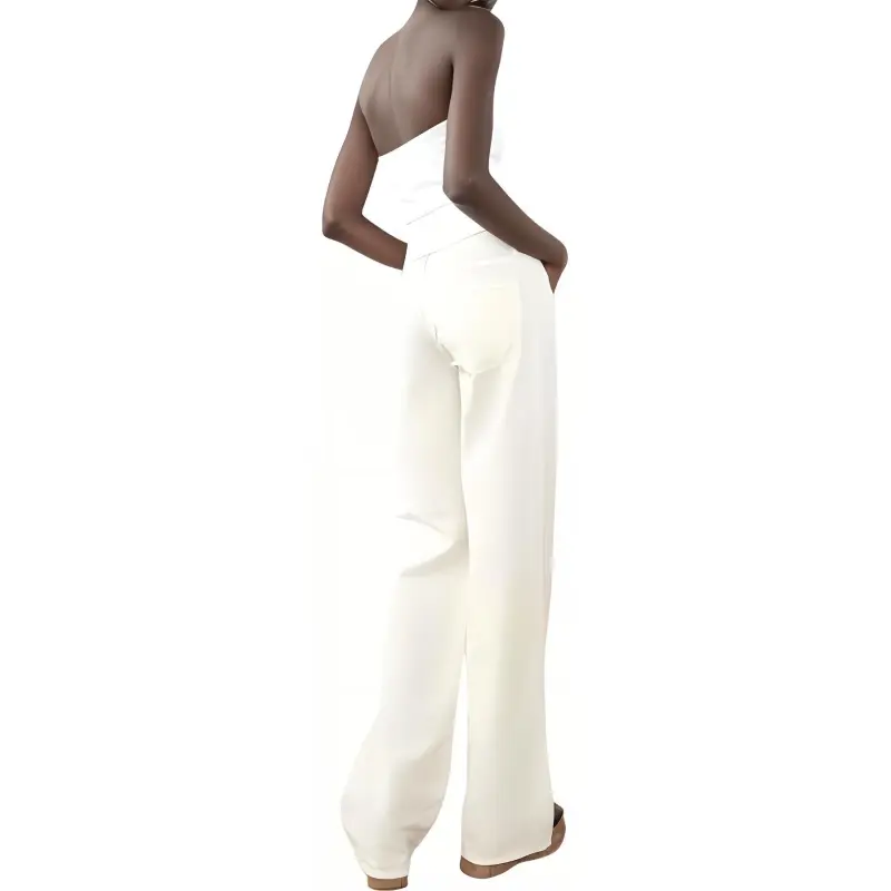 ZARA Strapless Top Women's Raw White-3