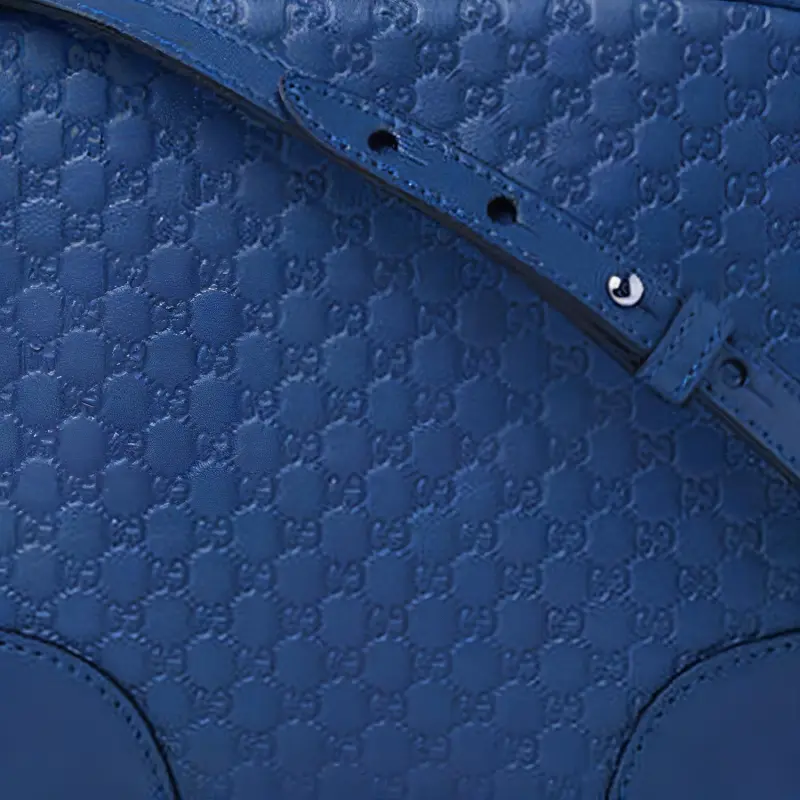GUCCI Leather Shoulder Bag Unisex Blue-2