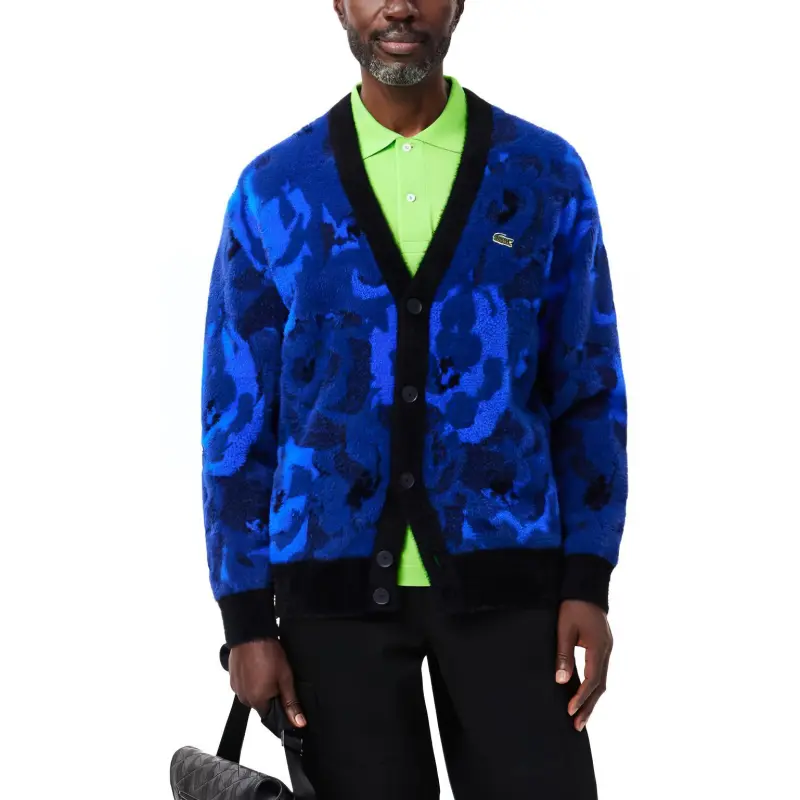 LACOSTE Floral intarsia Cardigan-3