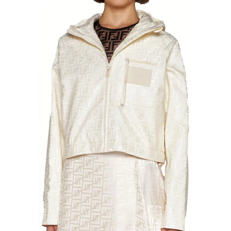 FENDI FW23 Jackets Coats Women's Ecru-1