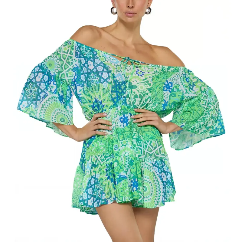 FENDI Short-Sleeved Dresses Women's Green-1
