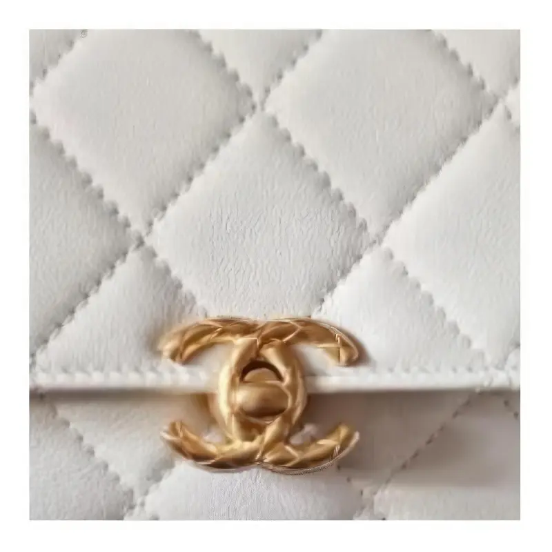 CHANEL Calfskin Crossbody Bag, Shoulder Bag Mini Women's White-5