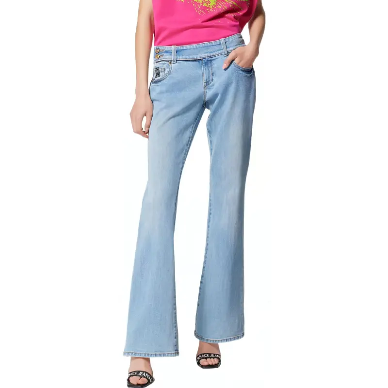 VERSACE JEANS COUTURE Logo Patch Flared Denim Jeans-1