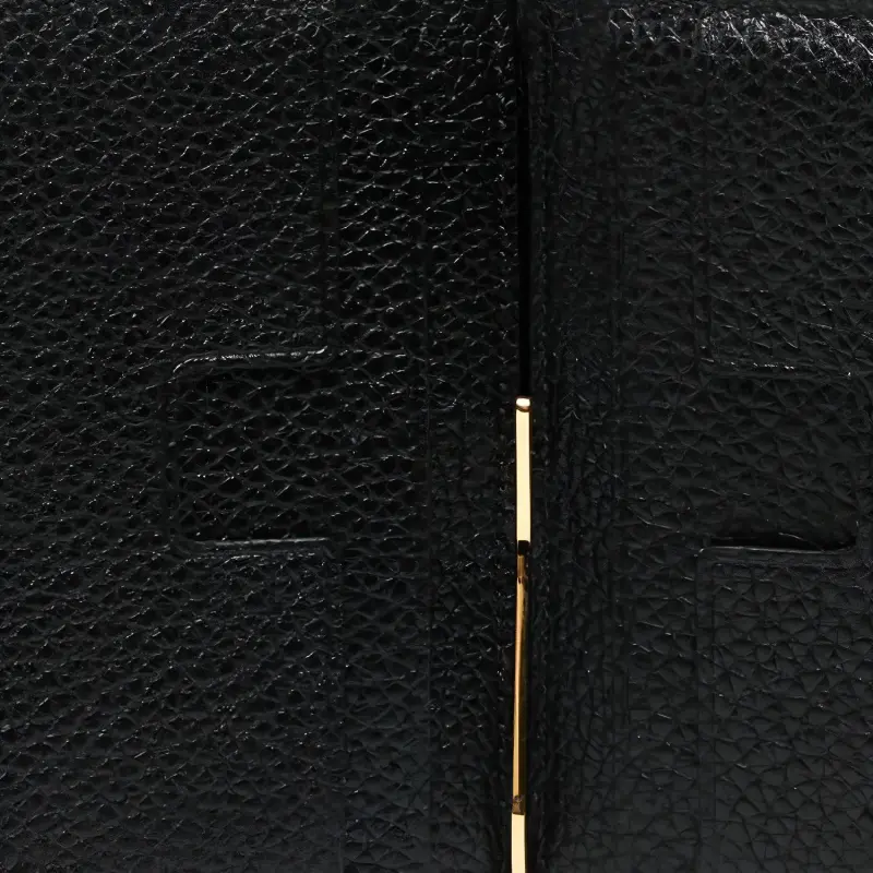 TF Grain Calfskin Wallet, Card Holder Men's Black-4