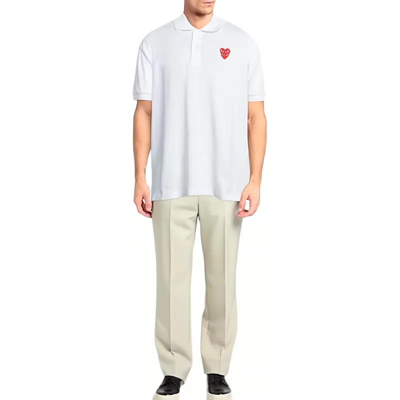 CDG Play Heart Patch Polo Shirt-4