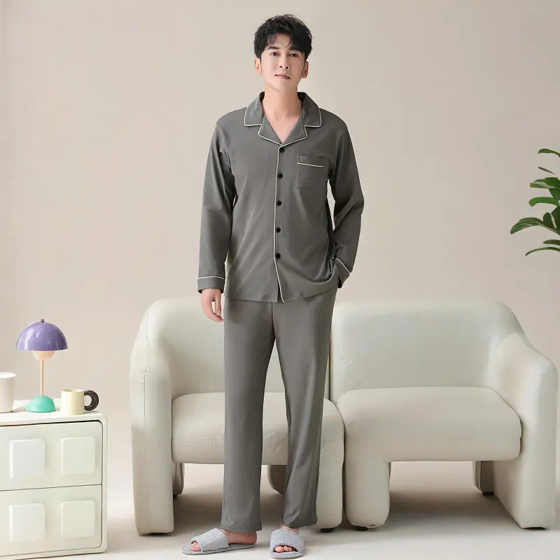 Shivs Pajama Set Men's Black Gray-3