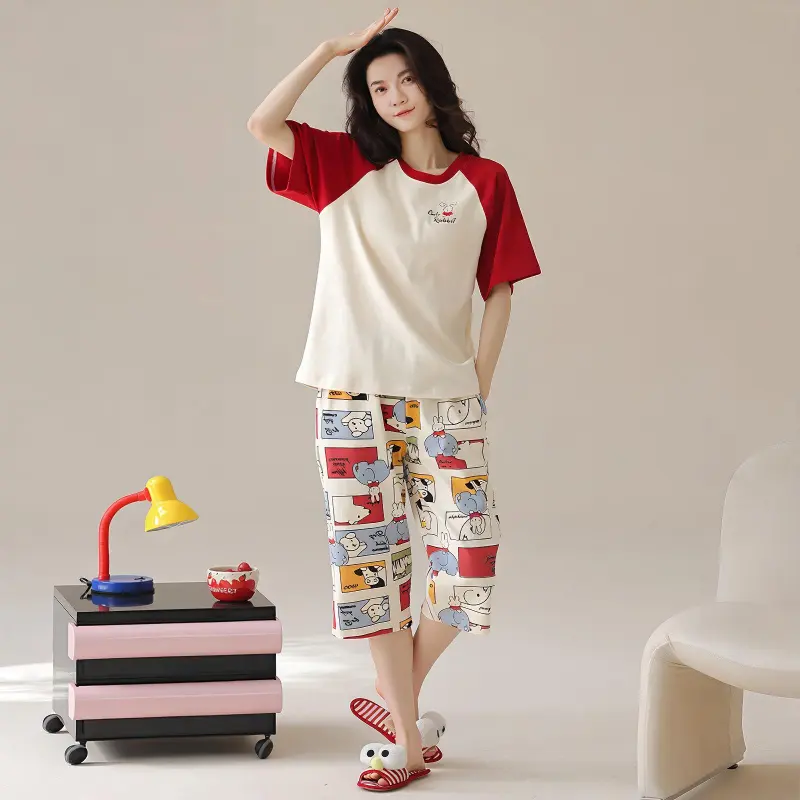 FENTENGCARE Pajama Set Women's Apricot-2