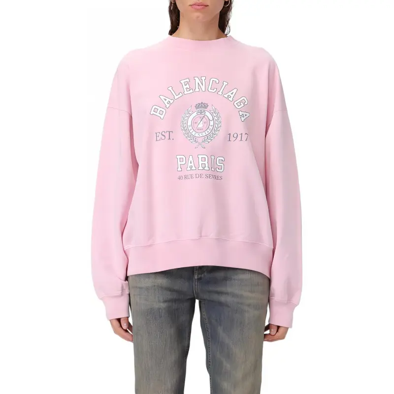 Balenciaga Regular Crewneck Sweater 'Faded Pink'-4