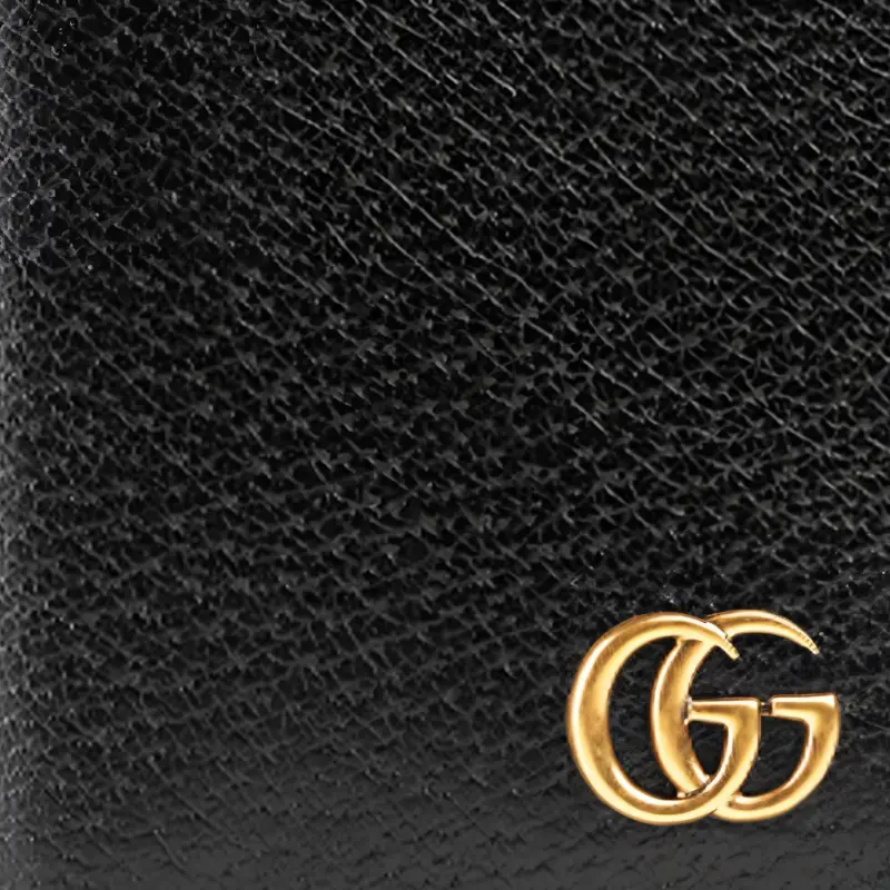 GUCCI Marmont Calfskin Business Card Holder Men's Black-4