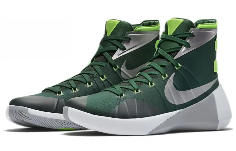 Nike Hyperdunk Cushioning High-Top Basketball Shoes Men's Green Asian Version-2