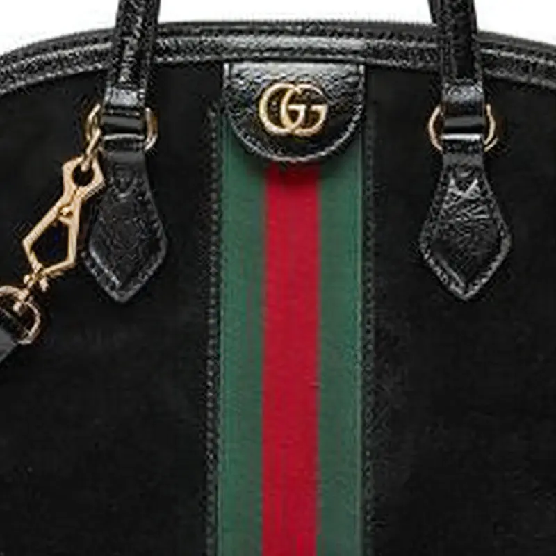 GUCCI Ophidia Canvas With Leather Trim Dome Bag Shoulder Bag Crossbody Bag Handbag Medium Size Women's Black-4