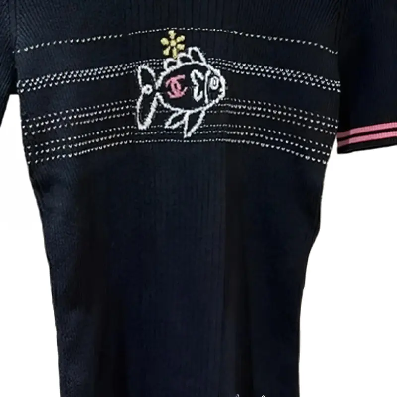 CHANEL Regular T Shirt Women's Black-5