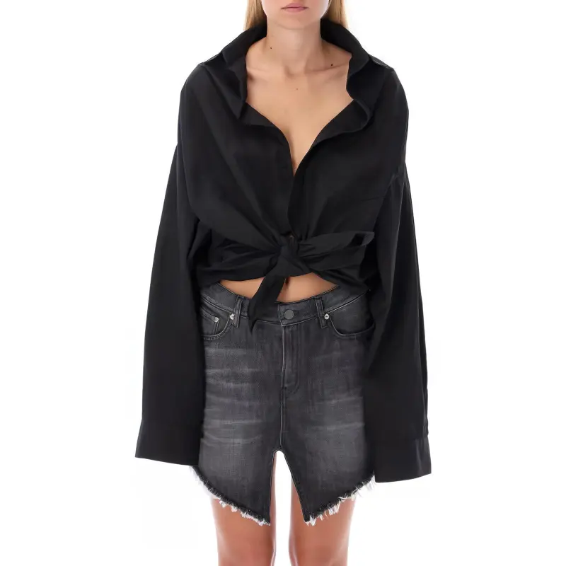Balenciaga Gathered-detail Poplin Shirt-3