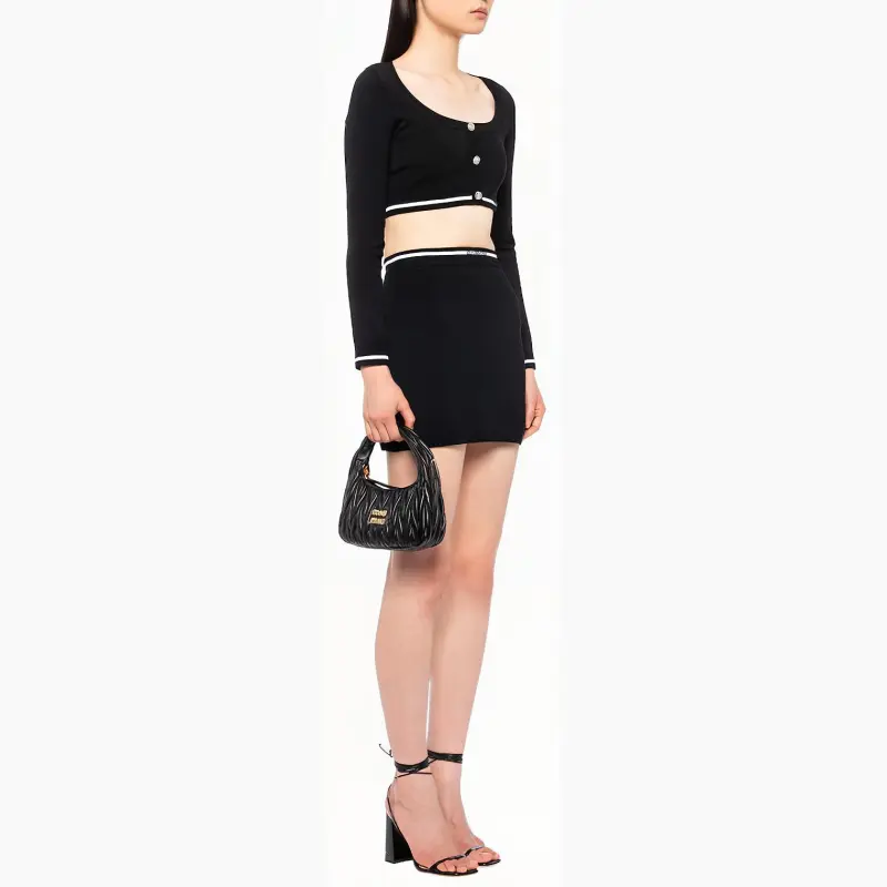 MIU MIU Casual Short Skirts Women's Black-3