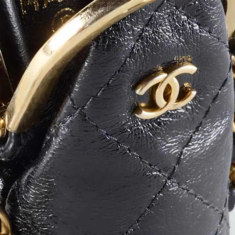 CHANEL 22A Early Autumn Sheepskin Crossbody Bags Women's Black-4
