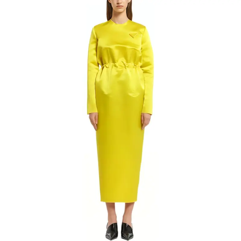 PRADA Long Sleeved Dresses Women's Yellow-1