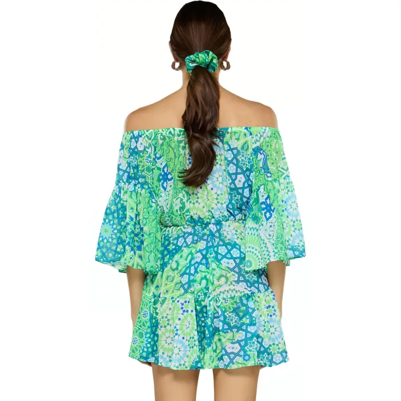 FENDI Short-Sleeved Dresses Women's Green-2