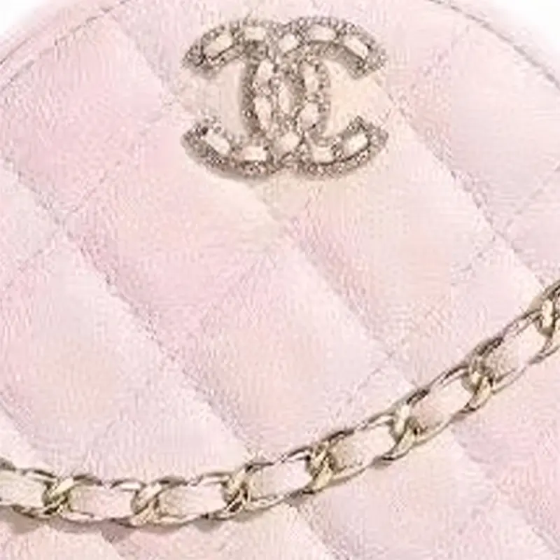 CHANEL 22SS Cow Leather Round Bag, Shoulder Bag, Crossbody Bag Women's Pink-1
