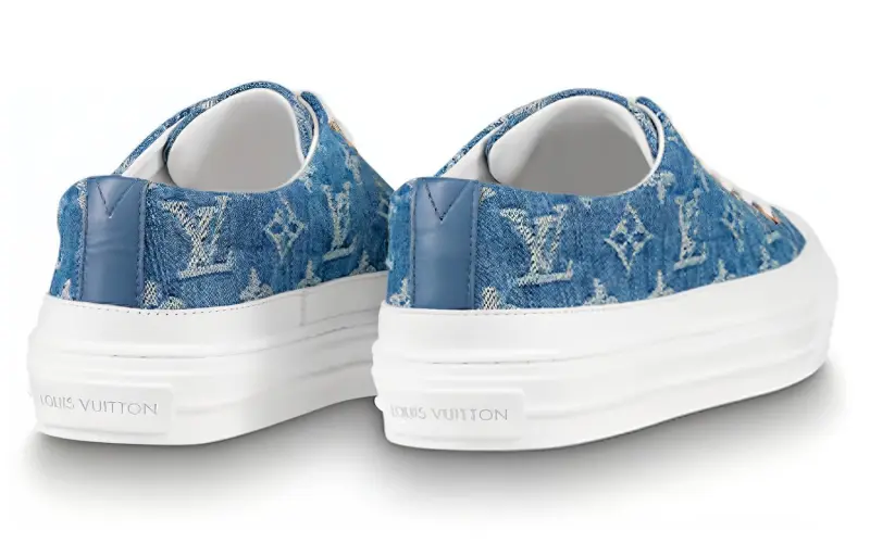 LOUIS VUITTON Lv Stellar Low Top Denim Blue Women's-4