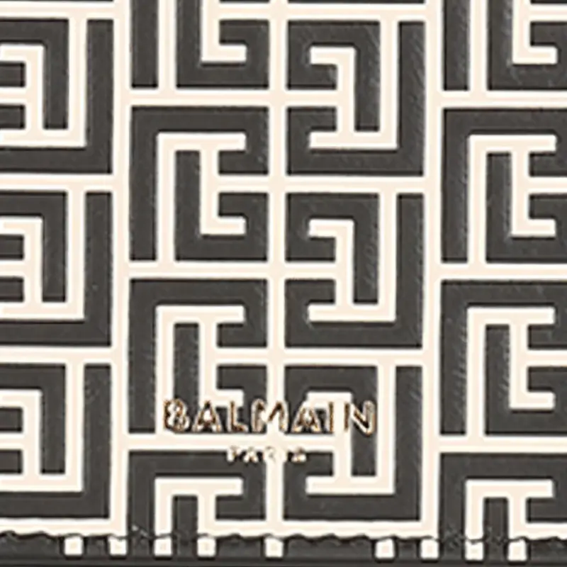 BALMAIN Calfskin Coin Purses Card Holders Women's Black-3