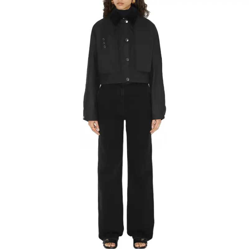 Burberry Corduroy-collar Cropped Jacket-1