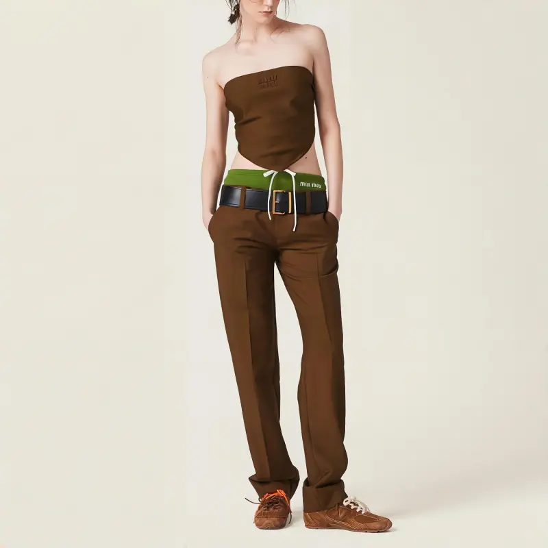 MIU MIU SS24 Strapless Top Women's Coconut Date Brown-1
