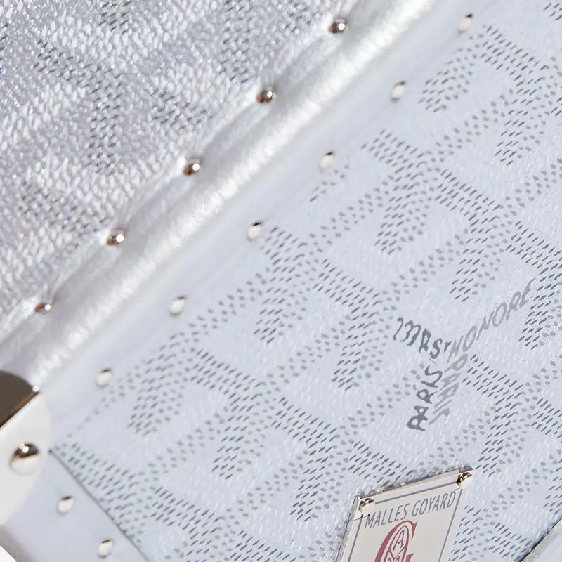 GOYARD Dé Canvas With Leather Wrist Bag Women's Silver-2
