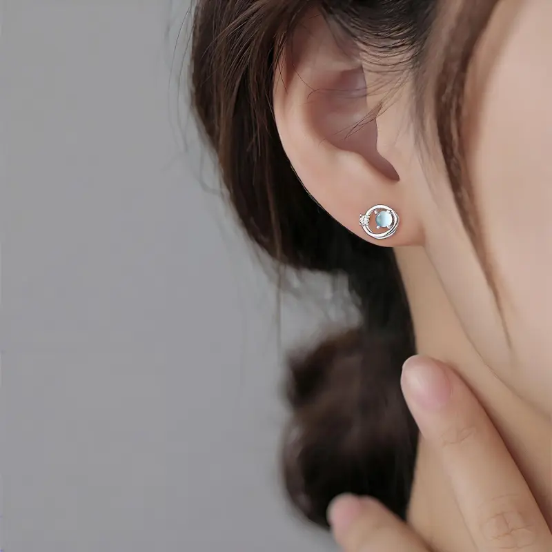 Zocai S925 Silver Stud Earrings Women's-3