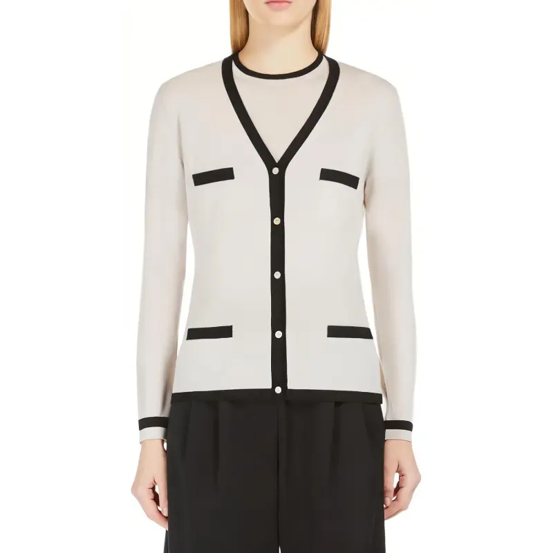 'S MAX MARA Kenya V Neck Buttoned Cardigan-2