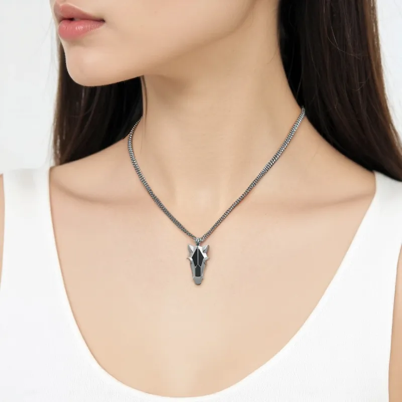 HERMES Palladium Plated Necklaces Unisex Silver-3