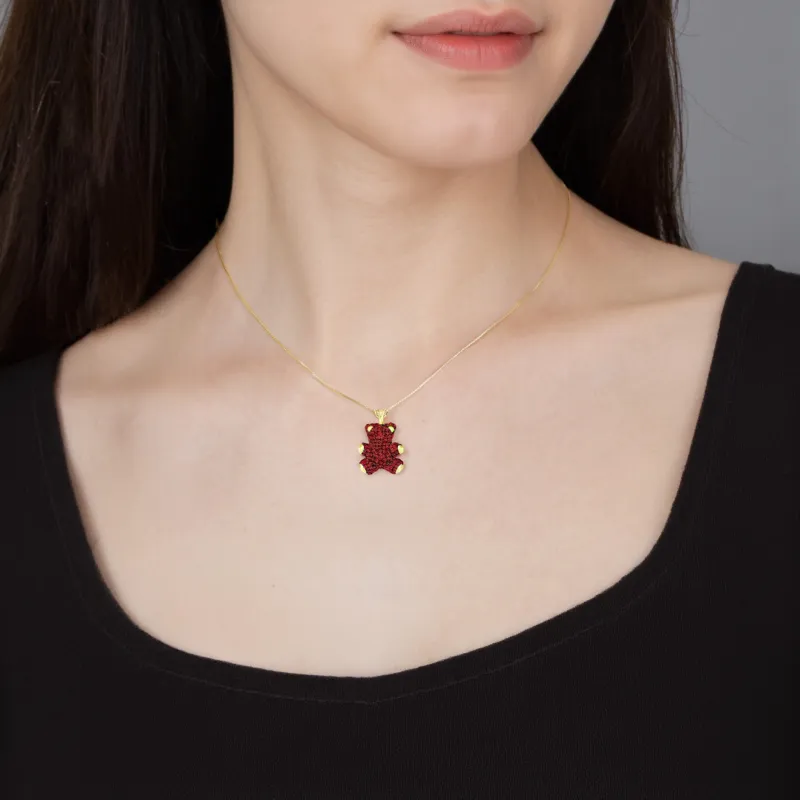 Swarovski Teddy Crystal, Gold Plated Necklaces Women's-2