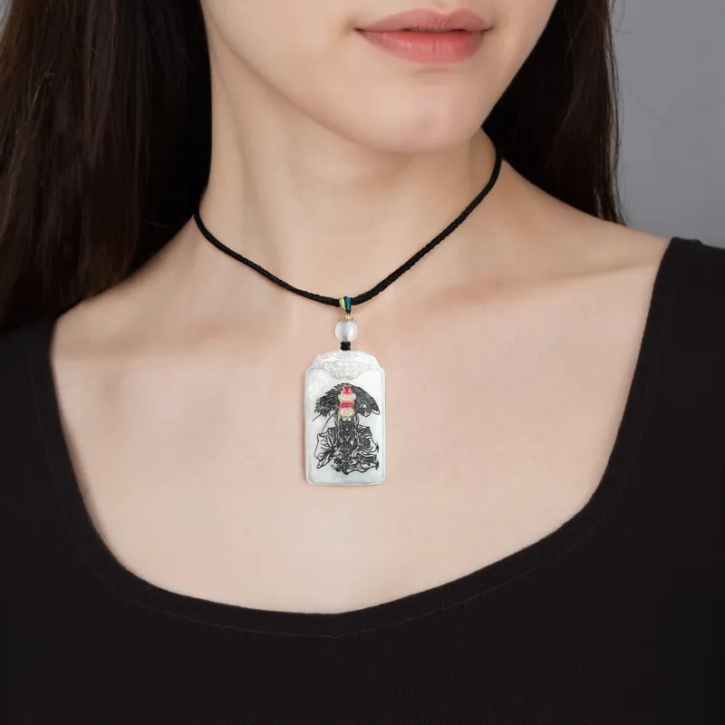 Tang Zhi Serpentine Jade Necklaces Unisex-4