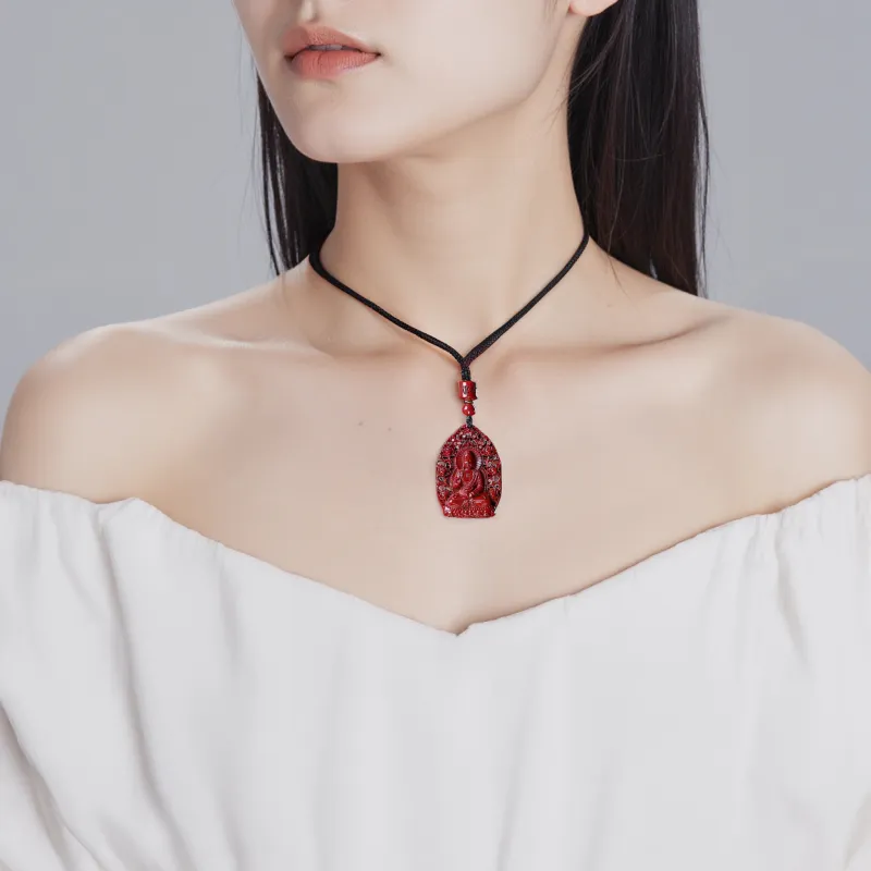 Lingxiang Yurun Cinnabar Necklaces Unisex-40