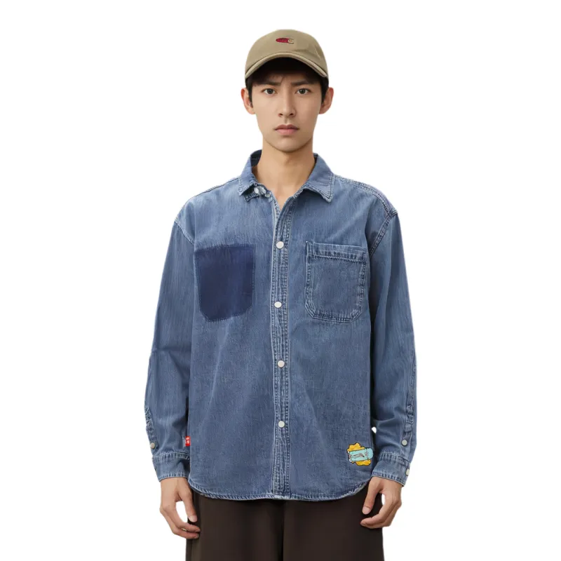 LiNing Shirt Men's Light Blue Denim-2