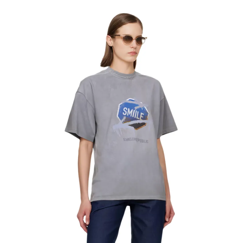 SMILEREPUBLIC T Shirt Unisex Gray-2