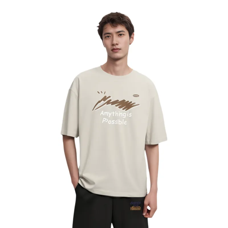 LiNing Sports Life Collection T Shirt Men's Mica Gray-3