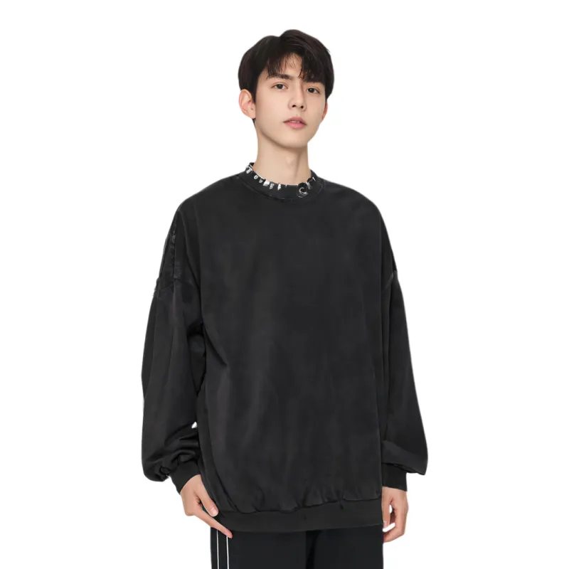 Balenciaga Pierced Round Sweatshirt Oversized In Faded-1