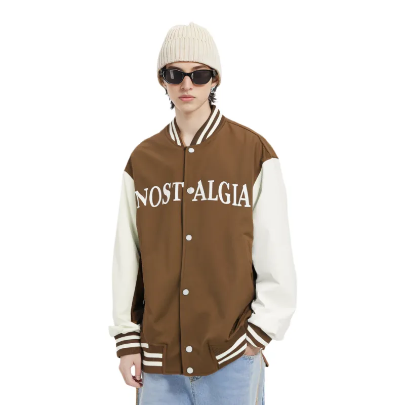PEACEBIRD MEN Baseball Jacket Men's Brown 1-1