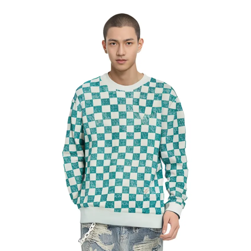 LOUIS VUITTON Damier Printed Crewneck-2